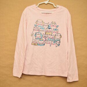 365 Kids Girls Winter Cat Graphic Tee – Size 8